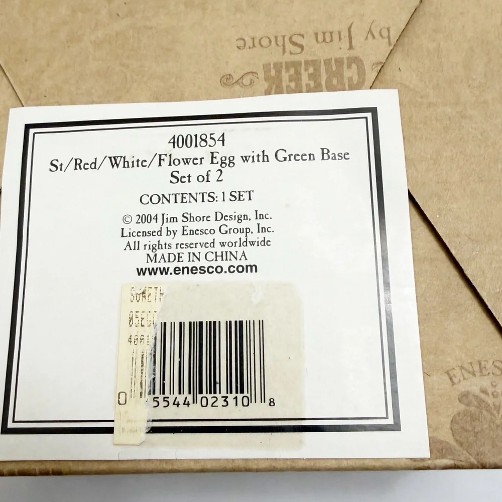Jim Shore | Floral Quilt Pattern Large Egg with Stand and Original Box Easter